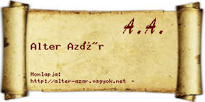 Alter Azár névjegykártya